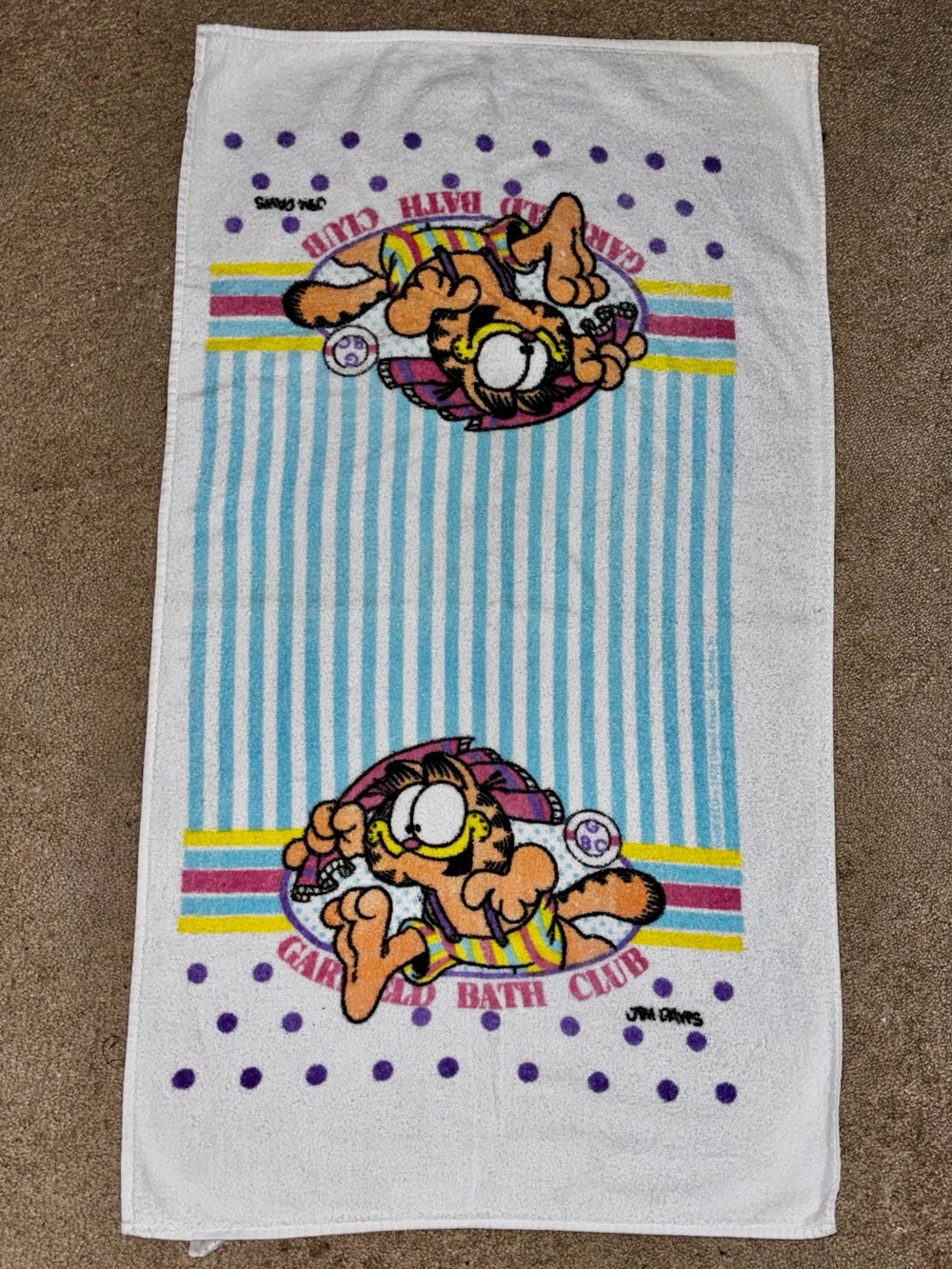 Vintage Cannon Garfield Bath Club Bath Towel